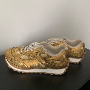Bottega Veneta Gold Sneakers Luxe Metallic Design
